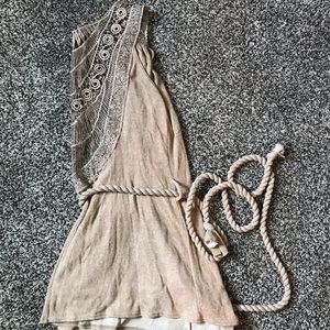 Tan/cream wrap vest boho style size L
